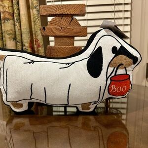 Ghost Dachshund Halloween Pillow